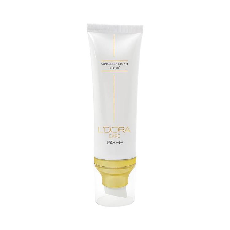 کرم ضدآفتاب +SPF50 بی رنگ مناسب انواع پوست لدورا کر ۸۰ml