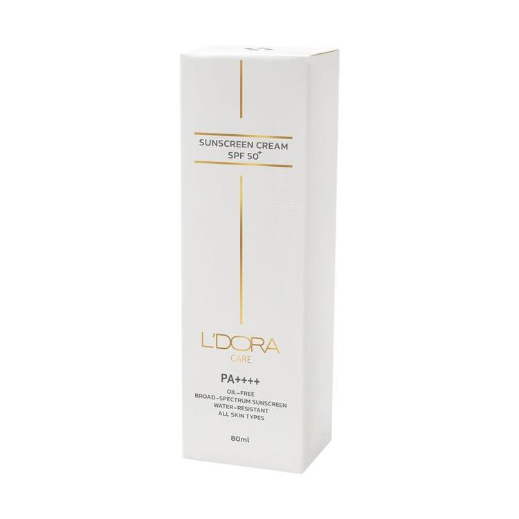 کرم ضدآفتاب +SPF50 بی رنگ مناسب انواع پوست لدورا کر ۸۰ml