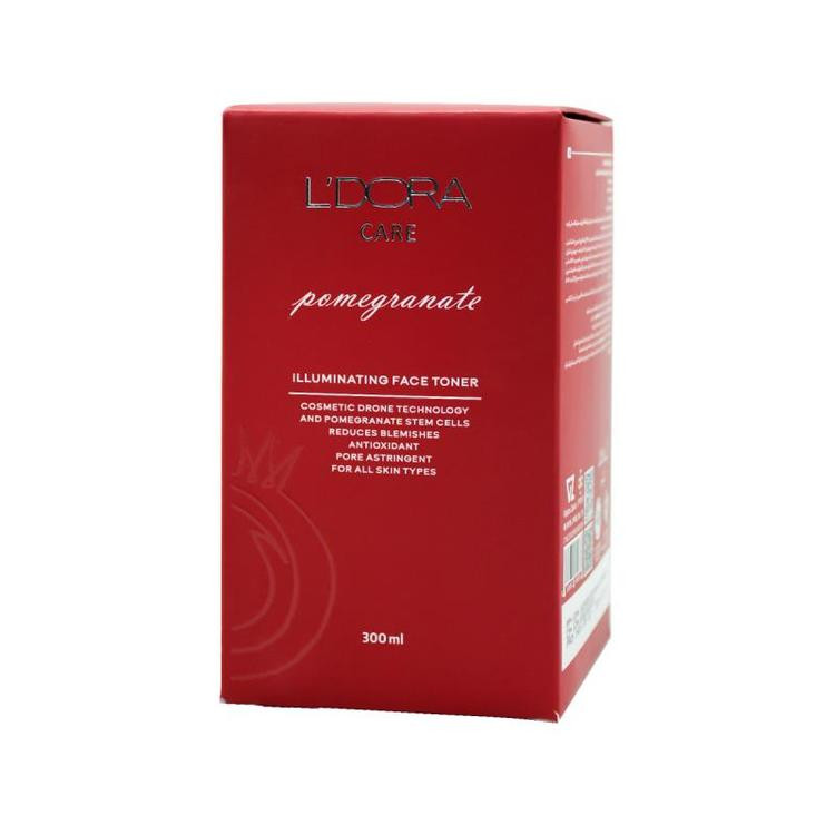 تونر روشن کننده صورت انار مناسب انواع پوست لدورا کر 300ml